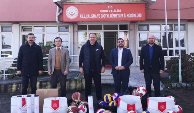 SEVGİ EVİNDE KALAN ÇOCUKLARA SPOR MALZEMESİ DESTEĞİ