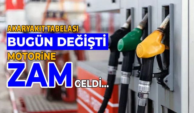 MOTORİNE ZAM GELDİ